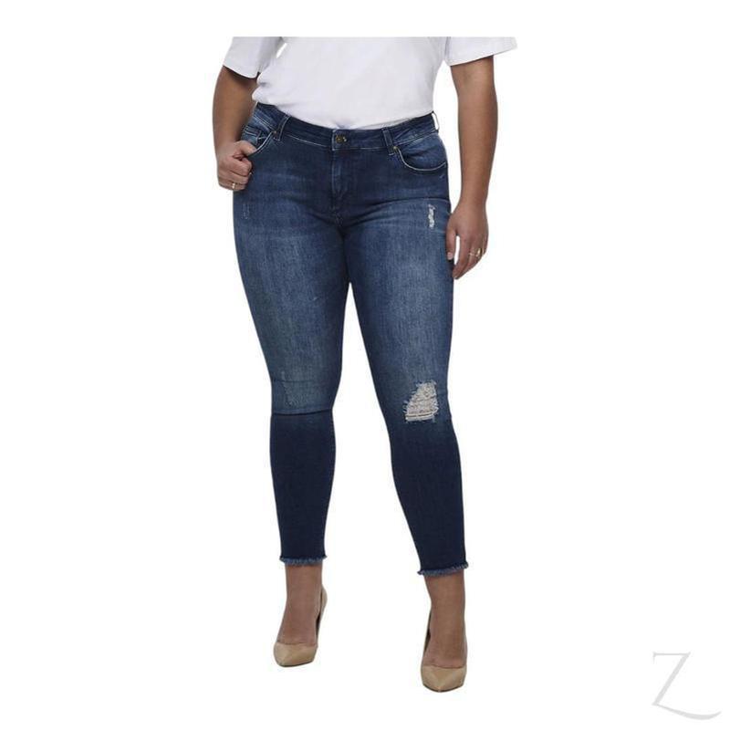 Buy-Ladies Super Stretchy Super Skinny Raw Hem Ripped Denim Jeans | Plus Sizes | "Phela"-Online-in South Africa-on Zalemart