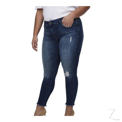 Buy-Ladies Super Stretchy Super Skinny Raw Hem Ripped Denim Jeans | Plus Sizes | "Phela"-Online-in South Africa-on Zalemart