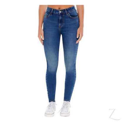 Buy-Ladies Super Stretchy Super Skinny Strong Denim Jeans | Plain | "Fele"-Dark Blue-30-Online-in South Africa-on Zalemart