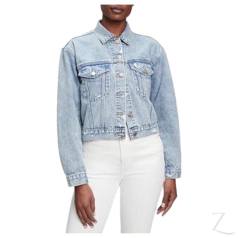 Buy-Ladies Super Strong 90s Fit Icon Denim Jacket | Ripped | "Bobo"-Online-in South Africa-on Zalemart