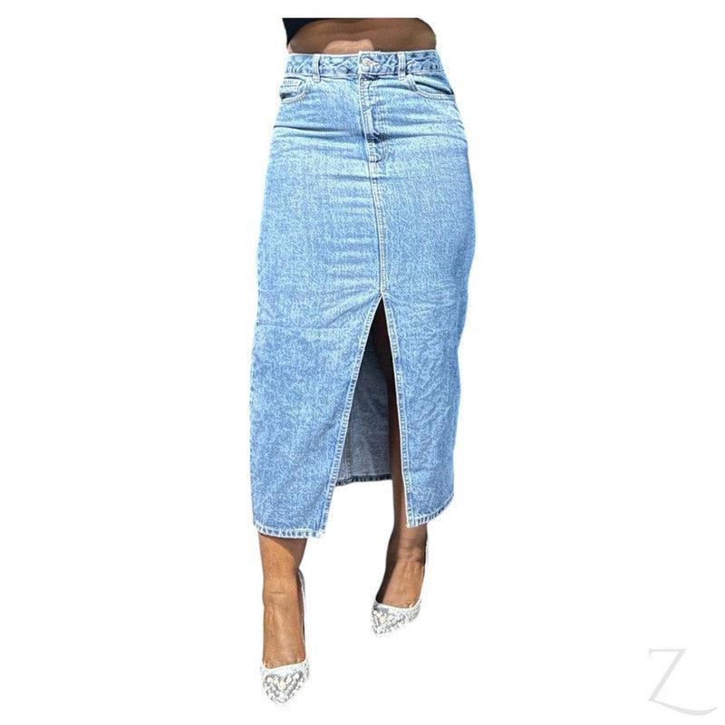 Ladies Super Strong Plain Pencil Denim Skirt Maxi Mina Zalemart