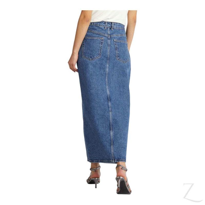 Buy-Ladies Super Strong Plain Pencil Denim Skirt | Maxi | "Mina"-Online-in South Africa-on Zalemart