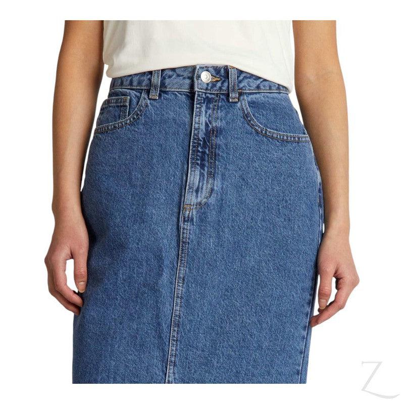 Buy-Ladies Super Strong Plain Pencil Denim Skirt | Maxi | "Mina"-Online-in South Africa-on Zalemart