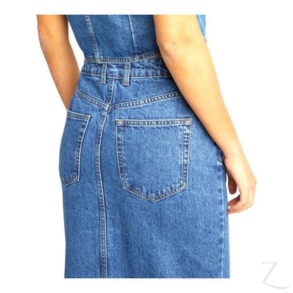 Buy-Ladies Super Strong Plain Pencil Denim Skirt | Maxi | "Mina"-Online-in South Africa-on Zalemart