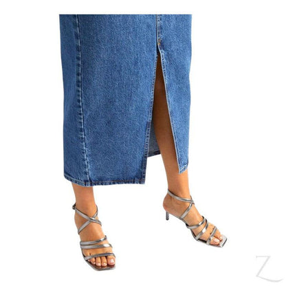 Buy-Ladies Super Strong Plain Pencil Denim Skirt | Maxi | "Mina"-Online-in South Africa-on Zalemart