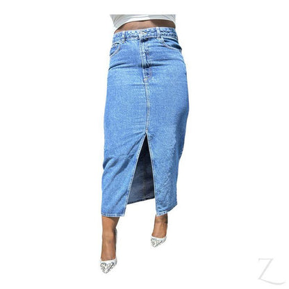 Buy-Ladies Super Strong Plain Pencil Denim Skirt | Maxi | "Mina"-Online-in South Africa-on Zalemart