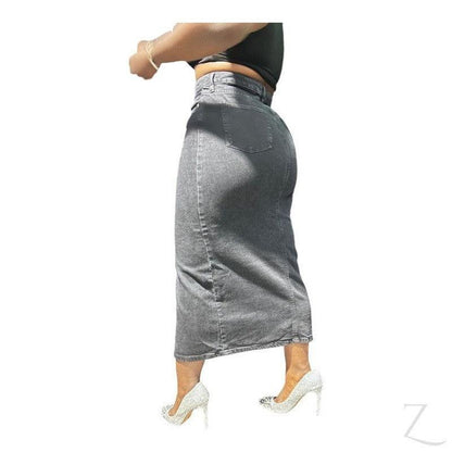 Buy-Ladies Super Strong Plain Pencil Denim Skirt | Maxi | "Niso"-Online-in South Africa-on Zalemart