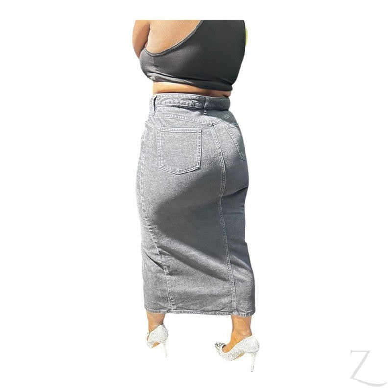 Buy-Ladies Super Strong Plain Pencil Denim Skirt | Maxi | "Niso"-Online-in South Africa-on Zalemart