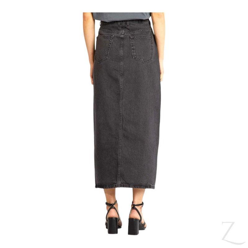 Buy-Ladies Super Strong Plain Pencil Denim Skirt | Midi | "Mina"-Online-in South Africa-on Zalemart