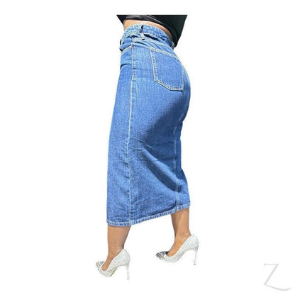 Buy-Ladies Super Strong Plain Pencil Denim Skirt | Midi | "Niso"-Online-in South Africa-on Zalemart