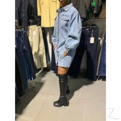 Buy-Ladies Super Strong Puff Sleeve Denim Dress | Short | "Liwe"-Online-in South Africa-on Zalemart