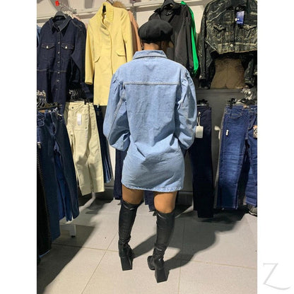 Buy-Ladies Super Strong Puff Sleeve Denim Dress | Short | "Liwe"-Online-in South Africa-on Zalemart