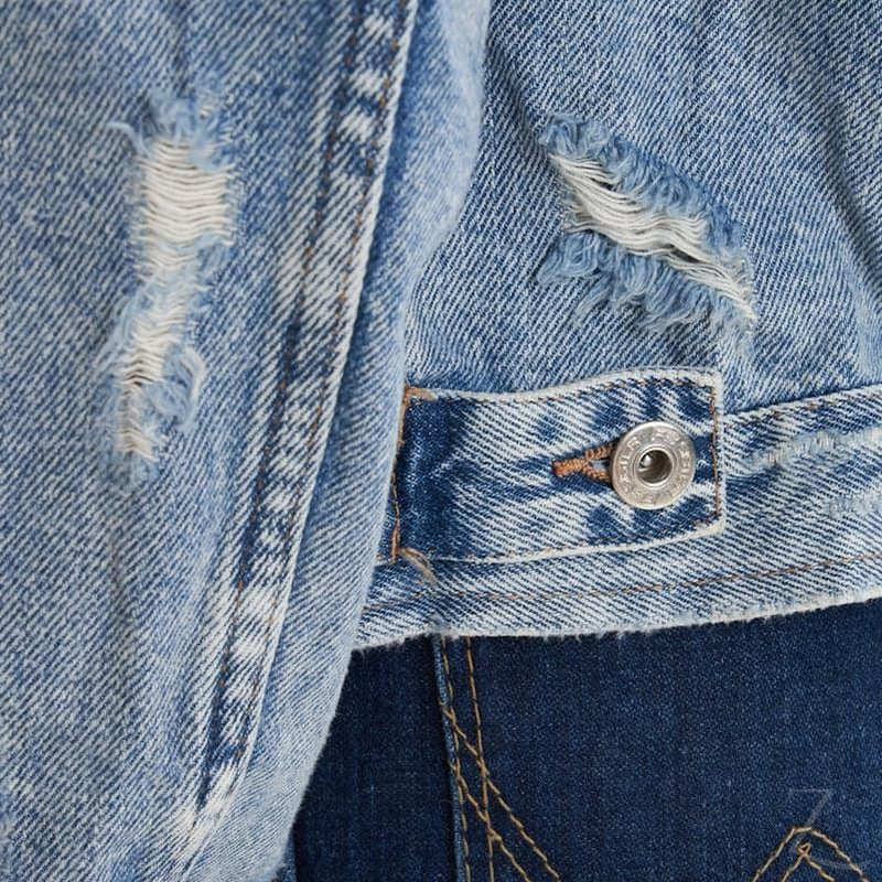 Denim jacket hot sale ripped back