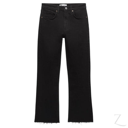 Buy-Ladies Super Strong Slightly Stretchy Flared Denim Jeans | Cropped | "Zia"-Online-in South Africa-on Zalemart