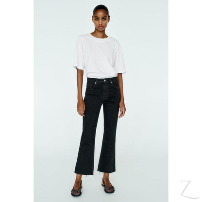 Buy-Ladies Super Strong Slightly Stretchy Flared Denim Jeans | Cropped | "Zia"-Online-in South Africa-on Zalemart