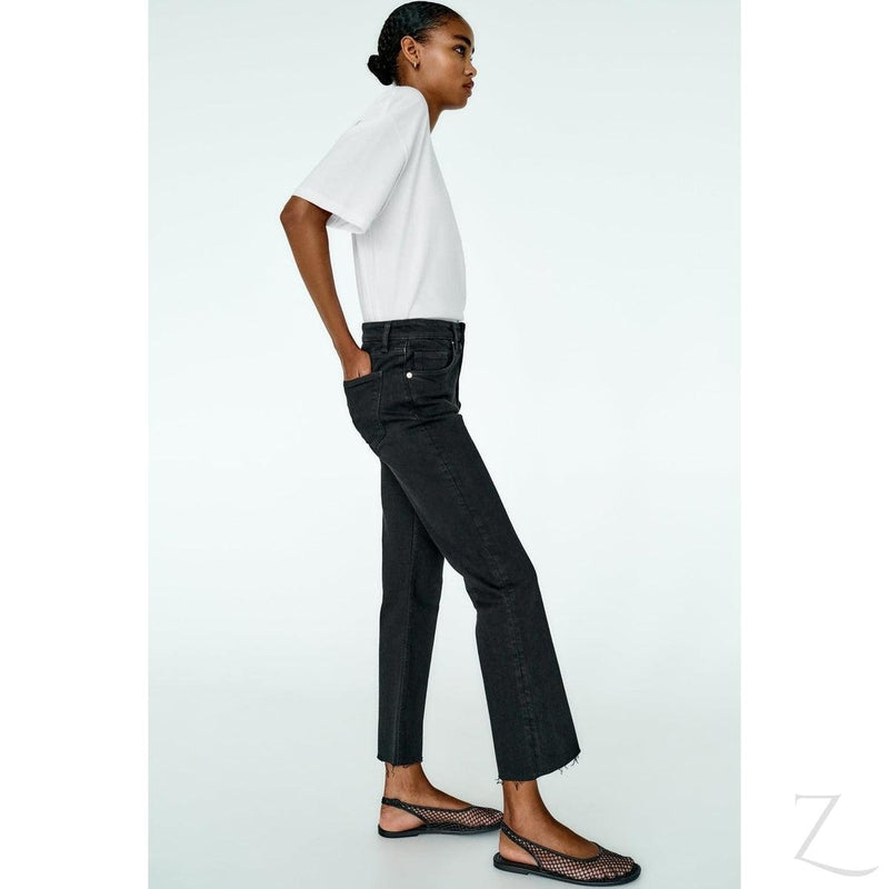 Buy-Ladies Super Strong Slightly Stretchy Flared Denim Jeans | Cropped | "Zia"-Online-in South Africa-on Zalemart