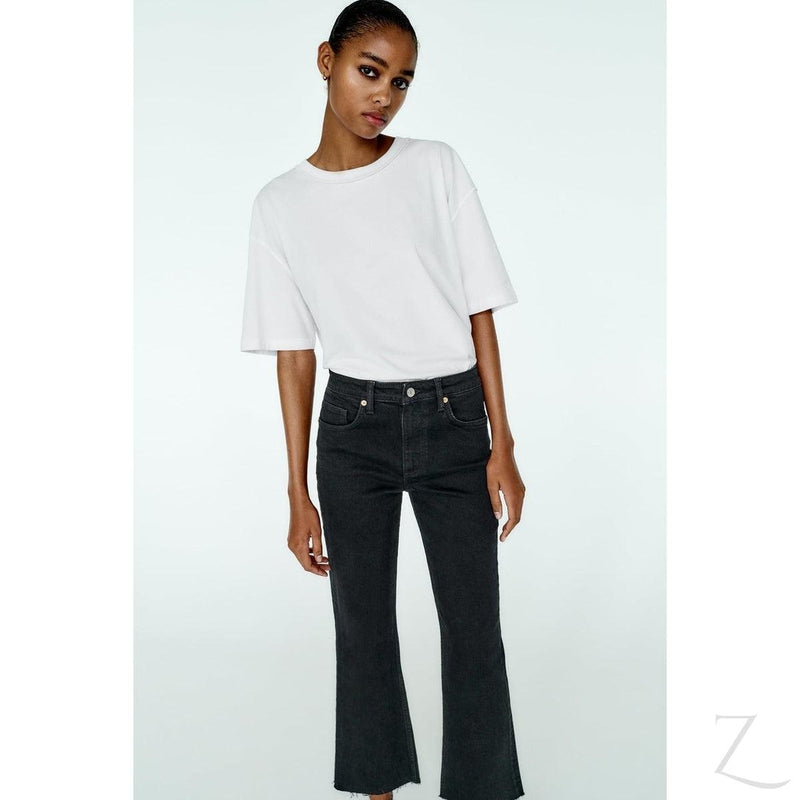 Buy-Ladies Super Strong Slightly Stretchy Flared Denim Jeans | Cropped | "Zia"-Online-in South Africa-on Zalemart