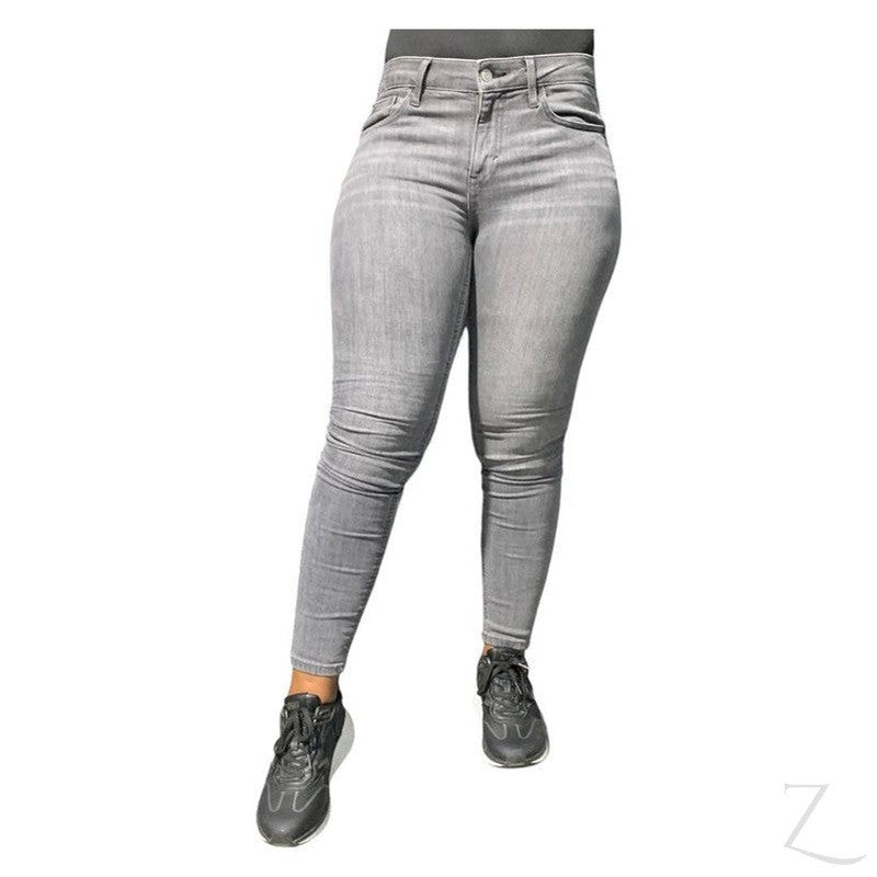 Buy-Ladies Super Strong Slightly Stretchy Skinny Denim Jeans | Plain | "Roo"-Grey-24-Regular-Online-in South Africa-on Zalemart