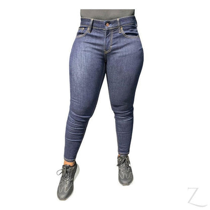 Buy-Ladies Super Strong Slightly Stretchy Skinny Denim Jeans | Plain | "Roo"-Navy Blue-24-Regular-Online-in South Africa-on Zalemart