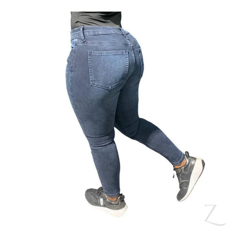 Buy-Ladies Super Strong Slightly Stretchy Skinny Denim Jeans | Plain | "Roo"-Online-in South Africa-on Zalemart