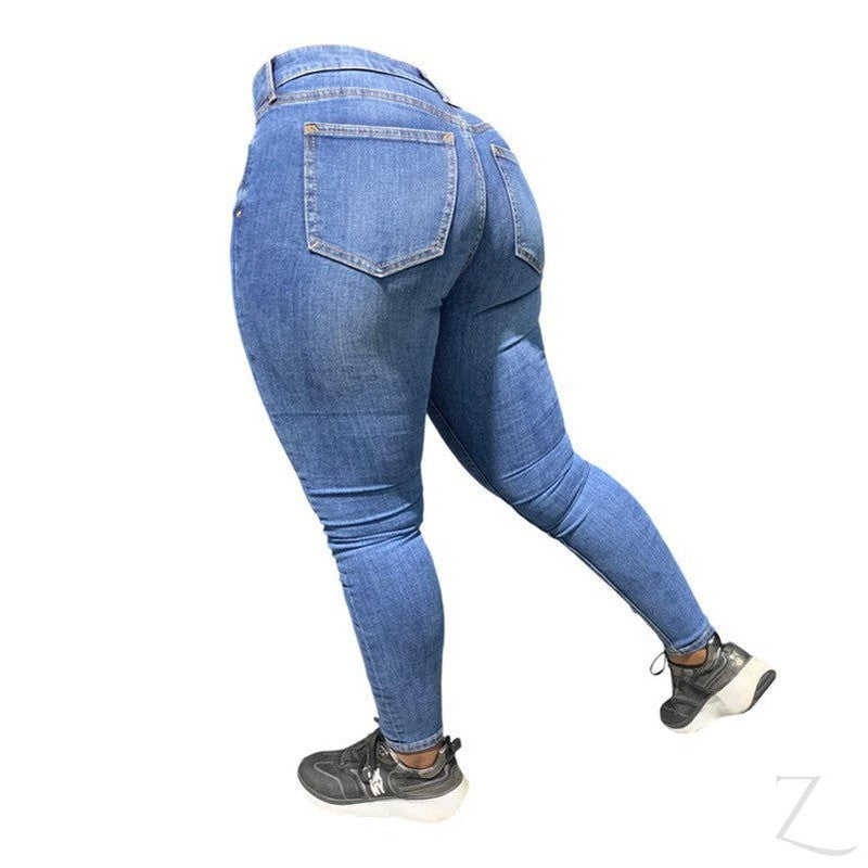 Buy-Ladies Super Strong Stretchy Skinny Denim Jeans | Plain | "Roo"-Online-in South Africa-on Zalemart