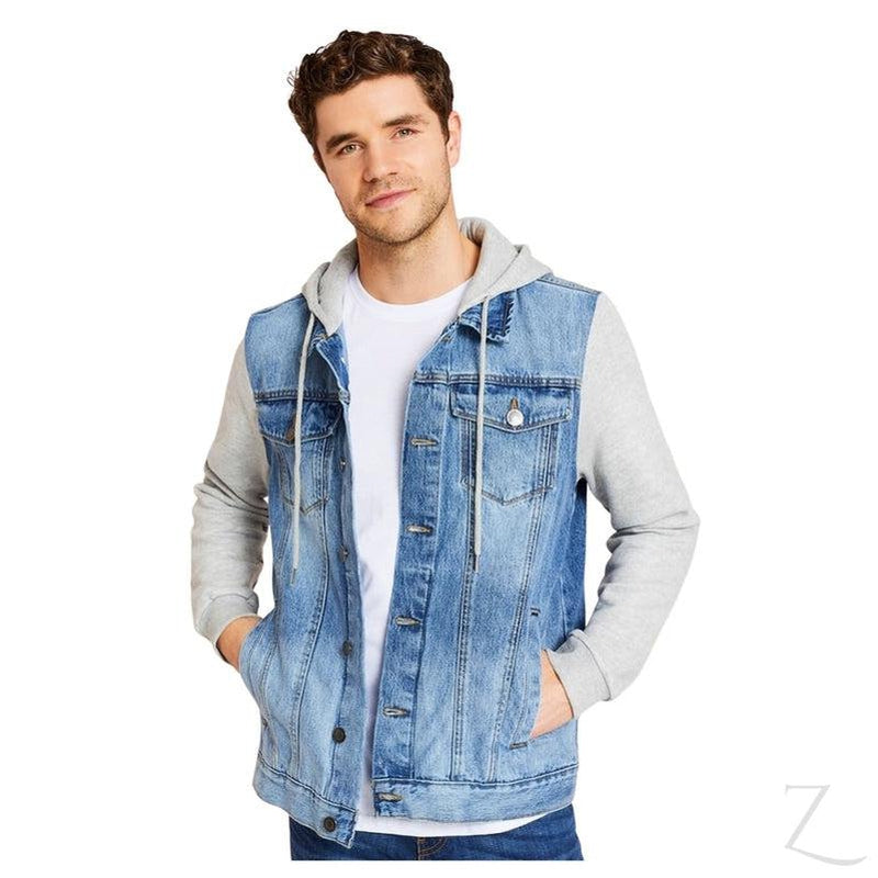 Men's sleeveless hooded denim jacket online