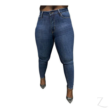 Ladies High Rise Super Skinny Super Strong Stretchy Denim Jeans | Plain | "Samina"