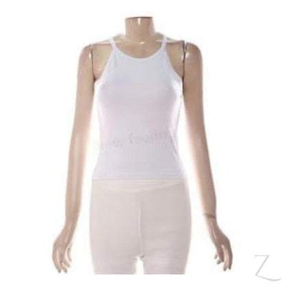 Buy-Ladies Cropped Stretchy Fitted Cami Vest | Plain-White-XS-Online-in South Africa-on Zalemart