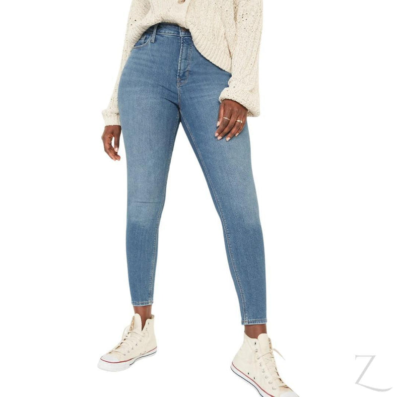 Buy-Ladies High Rise Super Skinny Super Stretchy Strong Denim Jeans | Plain | "Samina"-Blue-32-Online-in South Africa-on Zalemart