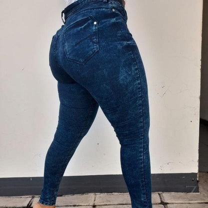 Buy-Ladies High Waist Super Skinny Stretchy Strong Denim Jeggings | Plain | "Khaya"-Online-in South Africa-on Zalemart