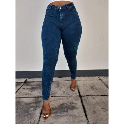 Buy-Ladies High Waist Super Skinny Stretchy Strong Denim Jeggings | Plain | "Khaya"-Online-in South Africa-on Zalemart