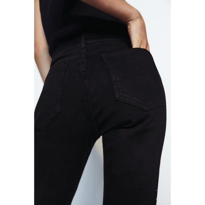 Buy-Ladies Super Strong Slightly Stretchy Cropped Flared Jeans | Plain | "Zia"-Online-in South Africa-on Zalemart