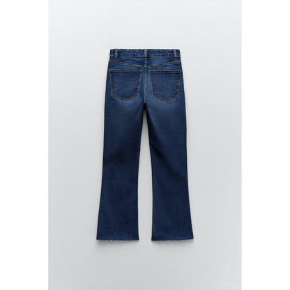 Buy-Ladies Super Strong Slightly Stretchy Cropped Flared Jeans | Plain | "Zia"-Online-in South Africa-on Zalemart