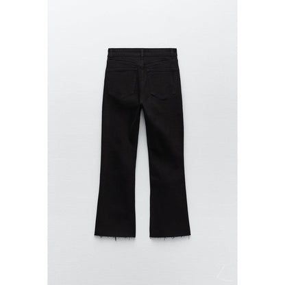 Buy-Ladies Super Strong Slightly Stretchy Cropped Flared Jeans | Plain | "Zia"-Online-in South Africa-on Zalemart