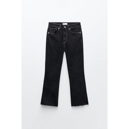 Buy-Ladies Super Strong Slightly Stretchy Cropped Flared Jeans | Plain | "Zia"-Online-in South Africa-on Zalemart