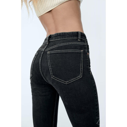 Buy-Ladies Super Strong Slightly Stretchy Cropped Flared Jeans | Plain | "Zia"-Online-in South Africa-on Zalemart