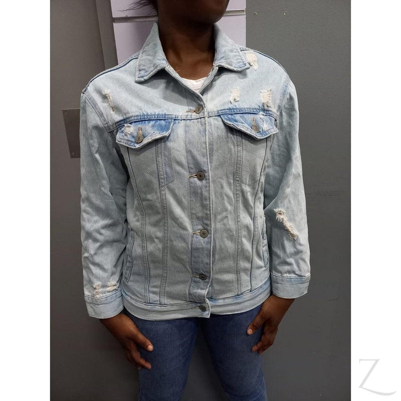 Ladies Oversized Super Strong Denim Jacket | Ripped | "Ijusi"