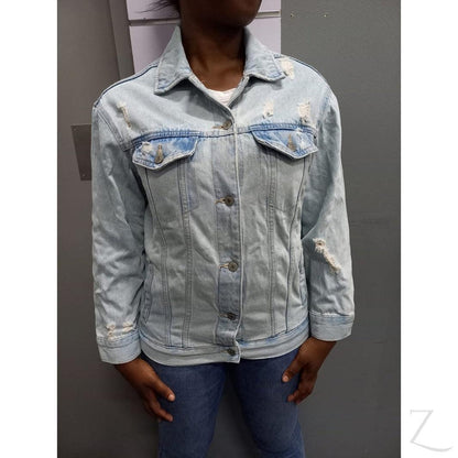 Ladies Oversized Super Strong Denim Jacket | Ripped | "Ijusi"