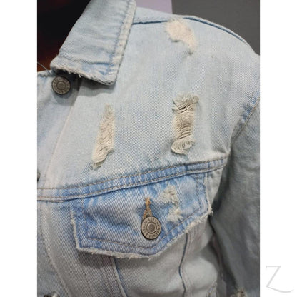 Ladies Oversized Super Strong Denim Jacket | Ripped | "Ijusi"