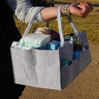 Felt Nappy Organizer Caddy- Grey - Zalemart